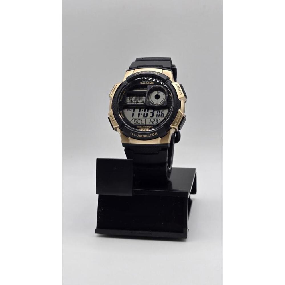 Casio Men’s Digital Watch with Black and Bronze Case  - AE1000W-1A3V